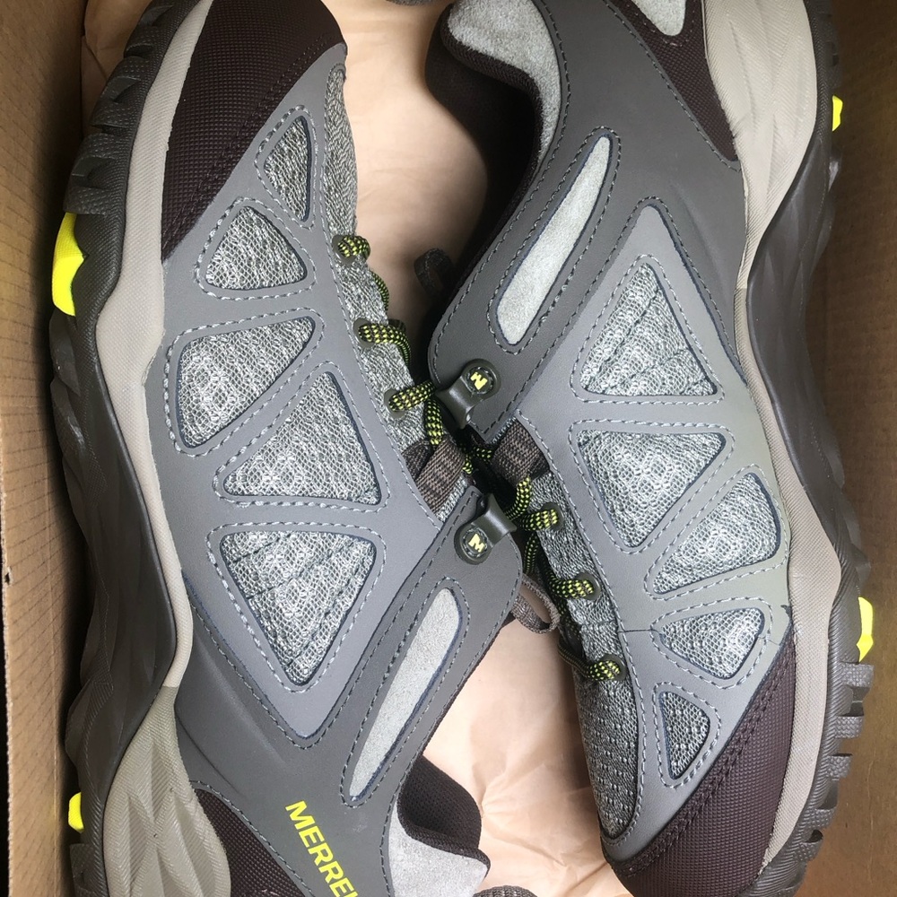 Merrell Gray and Dark Brown Athletic Shoes NEW